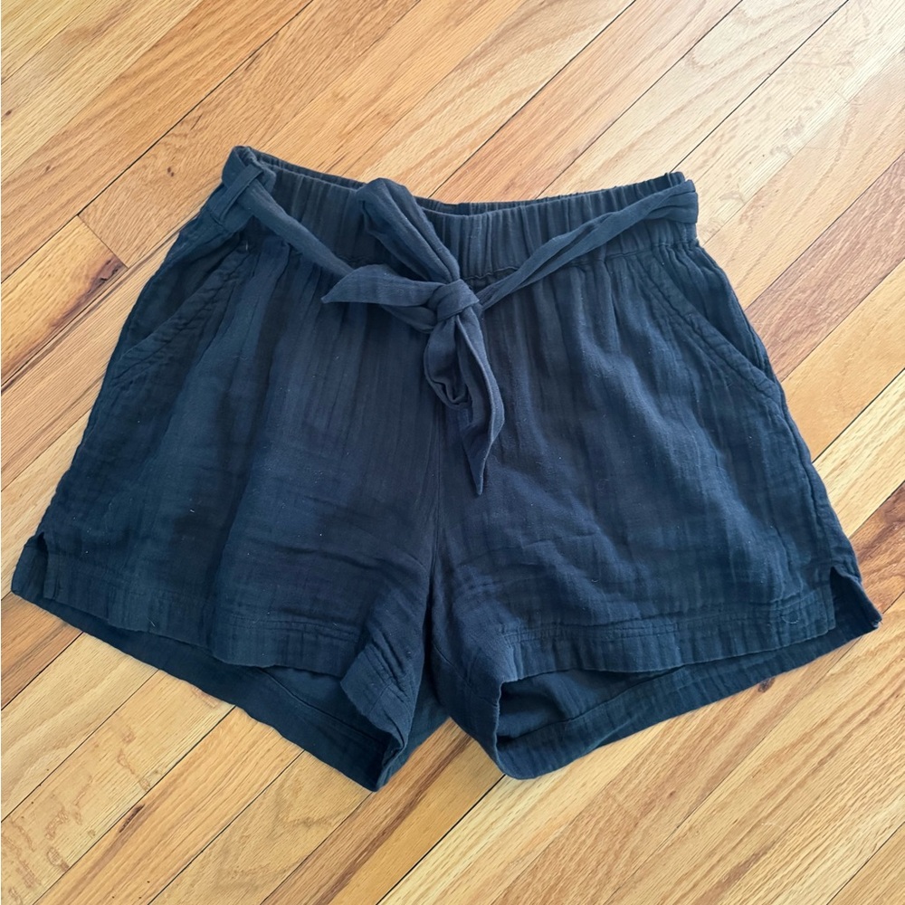 Pact High Waisted Gauze Linen Shorts with Tie